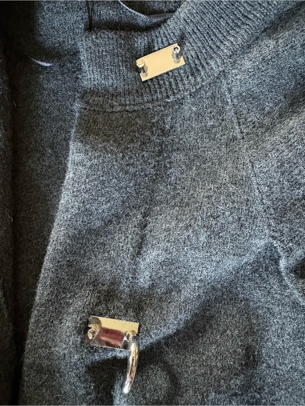 Zara Women's Dark Gray Cape Sweater Jacket small NWT | small flaw - Picture 5 of 6
